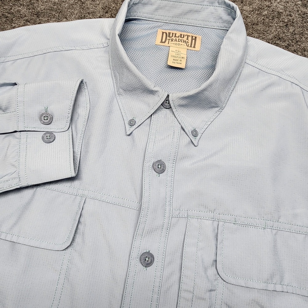 Duluth Trading Mens Vented Fishing Action Shirt Long Sleeve Cooling 2XL UPF